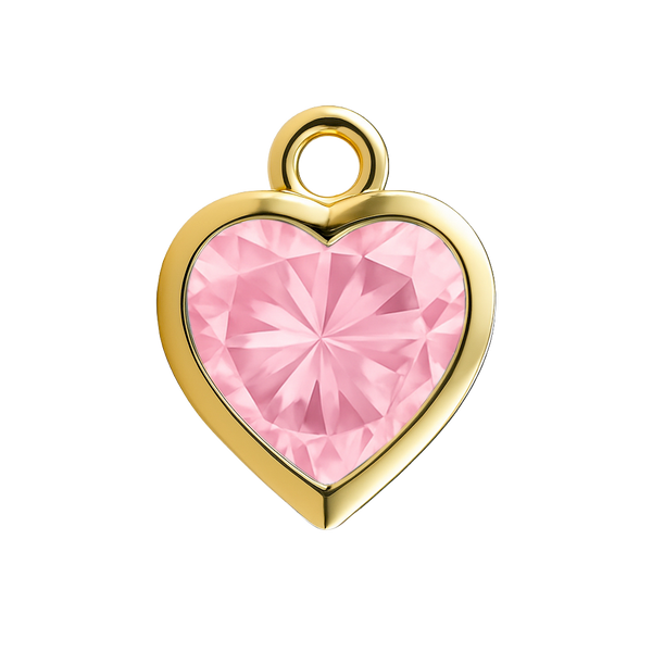 Diamond or Gemstone Heart Bezel Drop Charm in 14K Yellow Gold