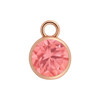 Diamond or Gemstone Bezel Drop Charm in 14K Pink Gold