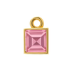 Diamond or Gemstone Square Bezel Drop Charm in 14K Yellow Gold