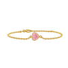 Diamond or Gemstone Heart Bezel Charm in 14K Yellow Round Cable Bracelet