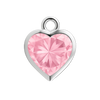 Diamond or Gemstone Heart Bezel Drop Charm in 14K White Gold
