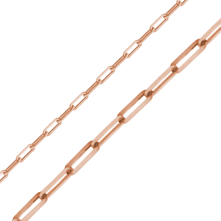 Bulk / Spooled Paperclip Cable Chain in 14K Pink Gold (2.50 mm - 3.50 mm)