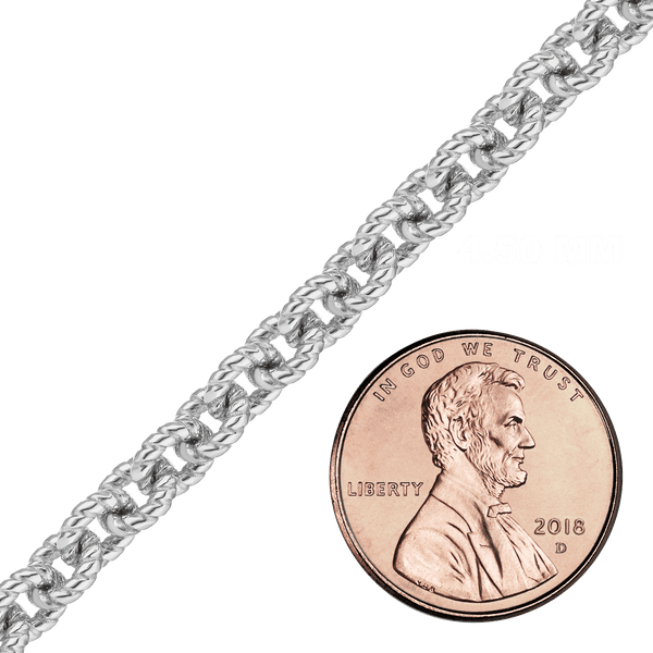 Bulk / Spooled Twist Cable Chain in Sterling Silver (1.90 mm - 4.50 mm)