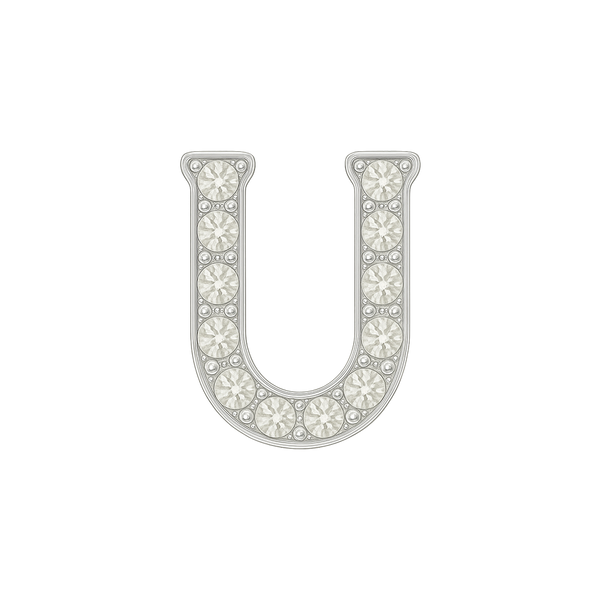 Large Initial Charm with Natural Diamonds Finding in 14K Gold (8 mm)