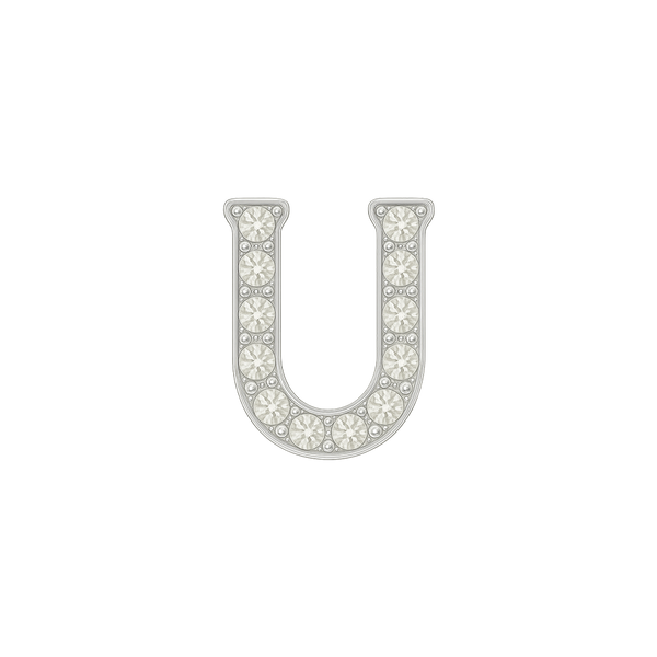 Large Initial Charm with Natural Diamonds Finding in 14K Gold (8 mm)