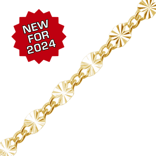 Bulk / Spooled Valentino (Alternating Curb) Chain in 14K Gold-Filled (2.80 mm)