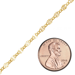 Bulk / Spooled Valentino (Alternating Curb) Chain in 14K Gold-Filled (2.80 mm)