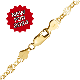 Finished Valentino (Alternating Curb) Bracelet in 14K Gold-Filled (2.80 mm)