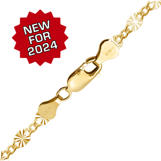 Finished Valentino (Alternating Curb) Necklace in 14K Gold-Filled (2.80 mm)