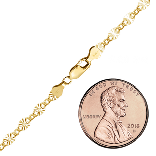 Finished Valentino (Alternating Curb) Necklace in 14K Gold-Filled (2.80 mm)