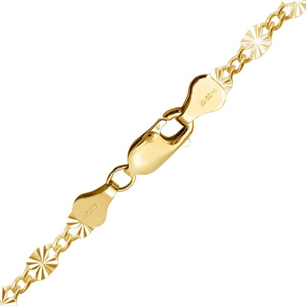 Finished Valentino (Alternating Curb) Necklace in 14K Gold-Filled (2.80 mm)