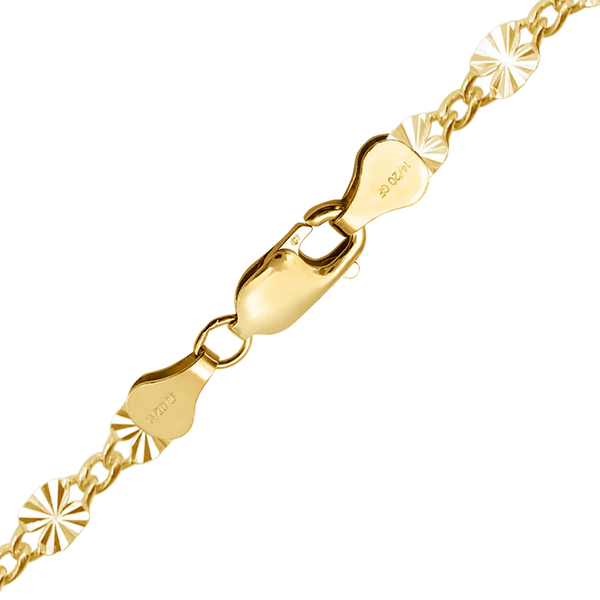 Finished Valentino (Alternating Curb) Bracelet in 14K Gold-Filled (2.80 mm)