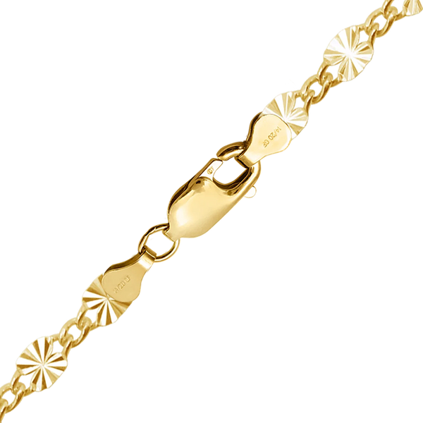 Finished Valentino (Alternating Curb) Bracelet in 14K Gold-Filled (2.80 mm)