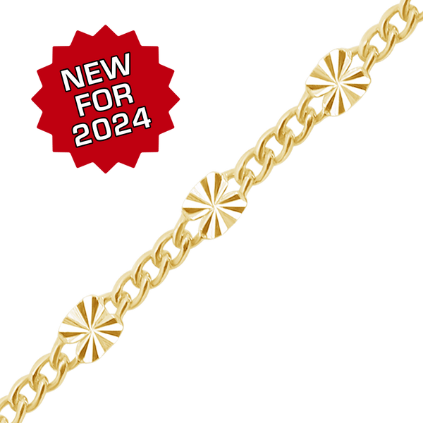 Bulk / Spooled Valentino (Alternating 3X Curb) Chain in 14K Gold-Filled (2.80 mm)