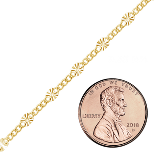 Bulk / Spooled Valentino (Alternating 3X Curb) Chain in 14K Gold-Filled (2.80 mm)