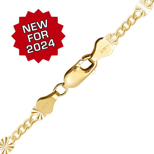 Finished Valentino (Alternating 3X Curb) Necklace in 14K Gold-Filled (2.80 mm)