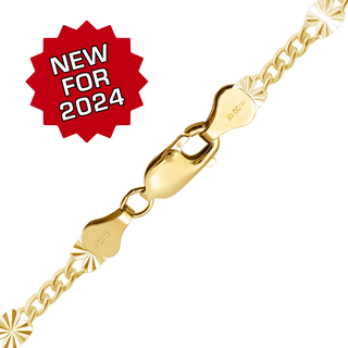 Finished Valentino (Alternating 3X Curb) Necklace in 14K Gold-Filled (2.80 mm)