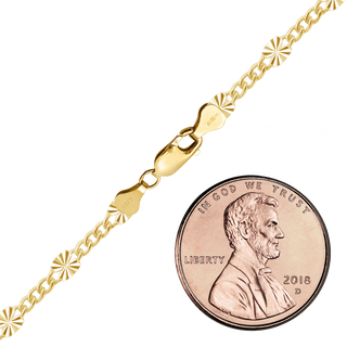 Finished Valentino (Alternating 3X Curb) Anklet in 14K Gold-Filled (2.80 mm)