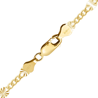 Finished Valentino (Alternating 3X Curb) Anklet in 14K Gold-Filled (2.80 mm)