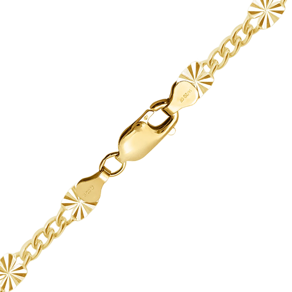 Finished Valentino (Alternating 3X Curb) Bracelet in 14K Gold-Filled (2.80 mm)