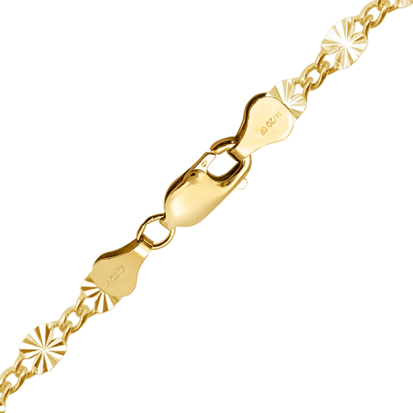 Finished Valentino (Alternating 3X Curb) Anklet in 14K Gold-Filled (2.80 mm)