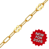 Bulk / Spooled Clover Alternating Valentino Paperclip Chain in 14K Gold-Filled (3.00 mm)