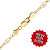 Finished Mirror Alternating Valentino Paperclip Bracelet in 14K Gold-Filled (3.00 mm)