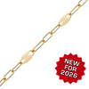 Bulk / Spooled Mirror Alternating Valentino Paperclip Chain in 14K Gold-Filled (3.00 mm)