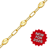 Bulk / Spooled Textured Alternating Valentino Paperclip Chain in 14K Gold-Filled (3.30 mm)