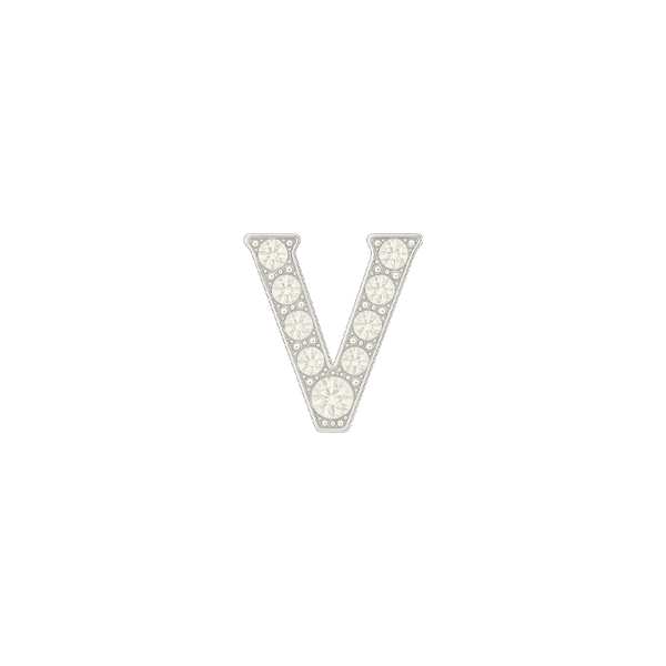 Small Initial Charm with Natural Diamonds Finding in 14K Gold (.005 ct)