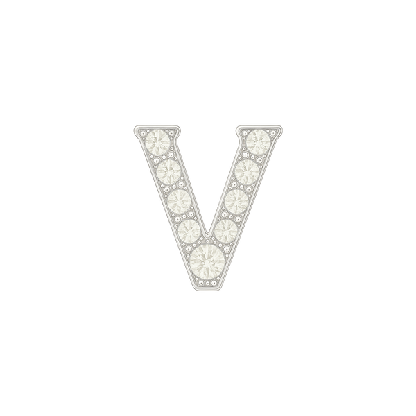 Large Initial Charm with Natural Diamonds Finding in 14K Gold (8 mm)