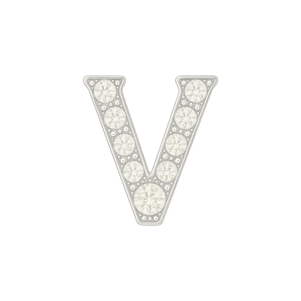 Large Initial Charm with Natural Diamonds Finding in 14K Gold (8 mm)