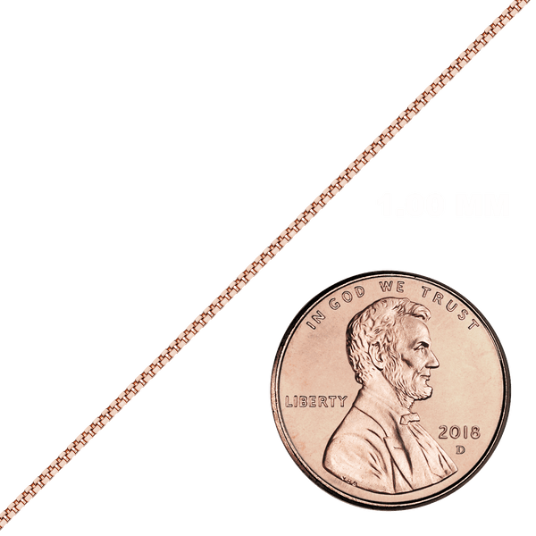 Bulk / Spooled Venetian Box Chain in 14K Pink Gold (1.00 mm)
