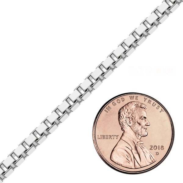 Bulk / Spooled Venetian Box Chain in Sterling Silver (1.20 mm - 4.70 mm)
