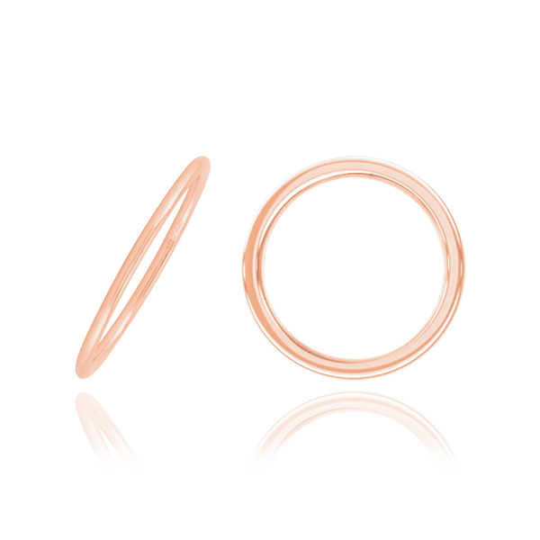 Pink Gold Filled Round Wedding Bands (1.0 mm - 2.0 mm)