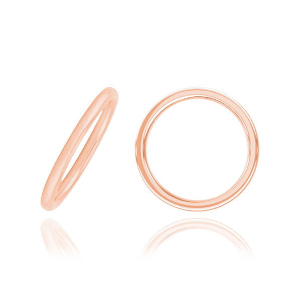 Pink Gold Filled Round Wedding Bands (1.0 mm - 2.0 mm)