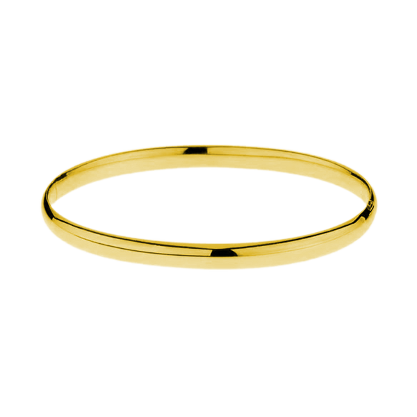 Domed Wire Bangle Bracelet in 14K Gold