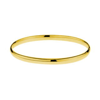 Domed Wire Bangle Bracelet in 14K Gold