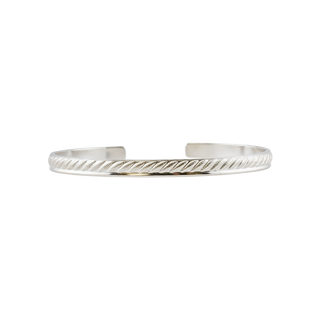 Sterling Silver Twist Pattern Cuff Bracelet WPDM37C