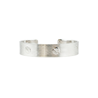 Sterling Silver Screw Pattern Cuff Bracelet WPFL28C