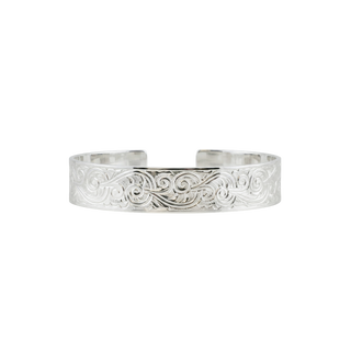 Sterling Silver Swirl Pattern Cuff Bracelet WPFL31C