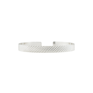 Sterling Silver Slash Pattern Cuff Bracelet WPFL66C