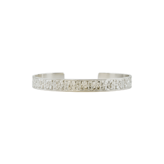 Sterling Silver Floral Pattern Cuff Bracelet WPFL71C