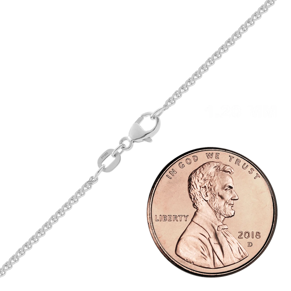Finished Round Wheat Chain in Platinum (1.00 mm - 1.90 mm)