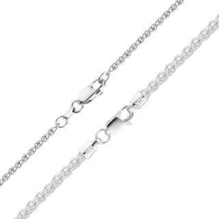 Finished Wheat Anklet in 14K White Gold (1.25 mm - 2.00 mm)