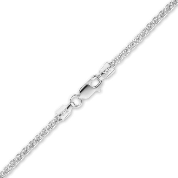 Finished Wheat Anklet in 14K White Gold (1.25 mm - 2.00 mm)