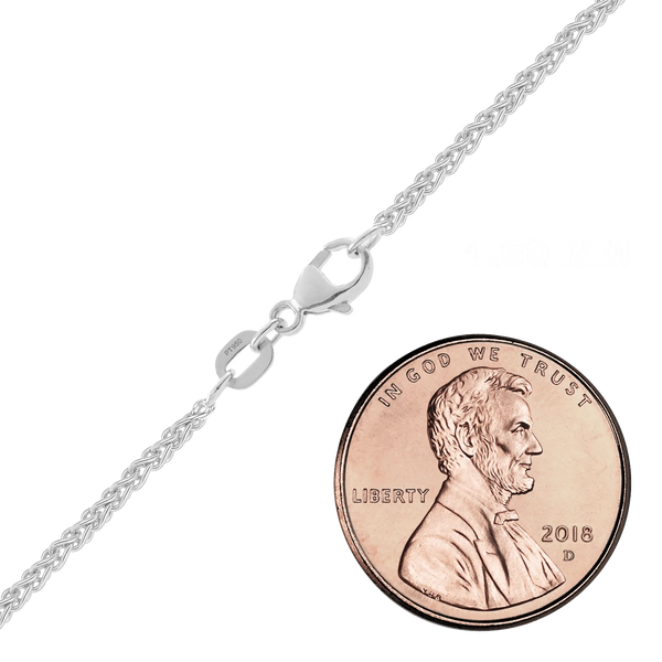 Finished Round Wheat Anklet in Platinum (1.00 mm - 1.90 mm)