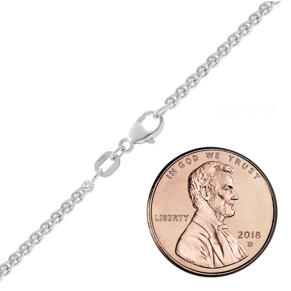 Finished Round Wheat Anklet in Platinum (1.00 mm - 1.90 mm)
