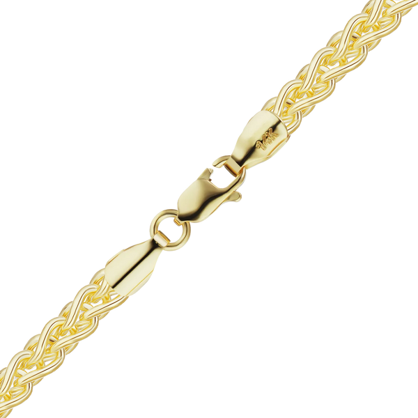 Finished Wheat Necklace in 14K Yellow Gold (1.25 mm - 3.50 mm)