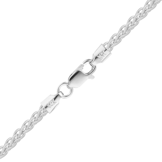 Finished Wheat Anklet in 14K White Gold (1.25 mm - 2.00 mm)